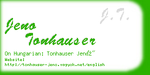 jeno tonhauser business card